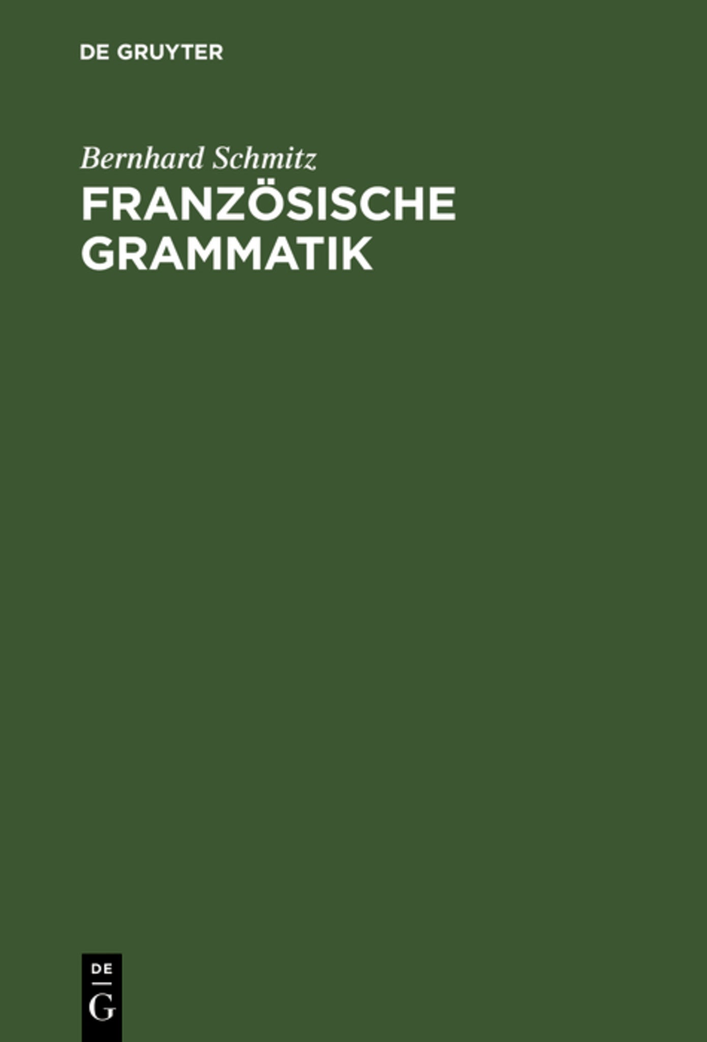 Cover image for Französische Grammatik ISBN 9783111220260